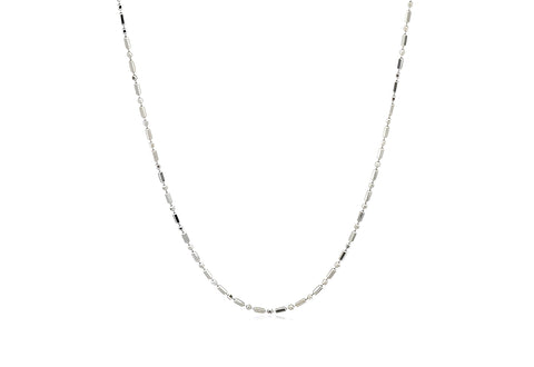 DIAMOND-CUT ALTERNATING BEAD CHAIN IN 14K WHITE GOLD (1.10 MM) - PIERGIORGIO CERRONI