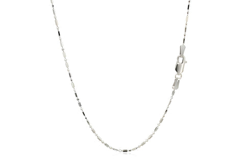 DIAMOND-CUT ALTERNATING BEAD CHAIN IN 14K WHITE GOLD (1.10 MM) - PIERGIORGIO CERRONI