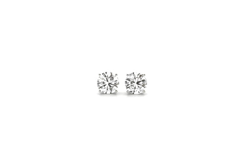 1 CTTW CERTIFIED IGI LAB GROWN ROUND DIAMOND STUD EARRINGS 14K WHITE GOLD (G/VS2) - PIERGIORGIO CERRONI