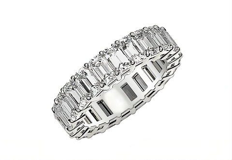 EMERALD CUT LAB GROWN DIAMOND ETERNITY RING IN 14K WHITE GOLD (3 CTTW FG/VS2)