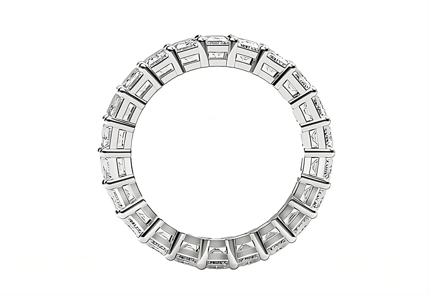 EMERALD CUT LAB GROWN DIAMOND ETERNITY RING IN 14K WHITE GOLD (3 CTTW FG/VS2)