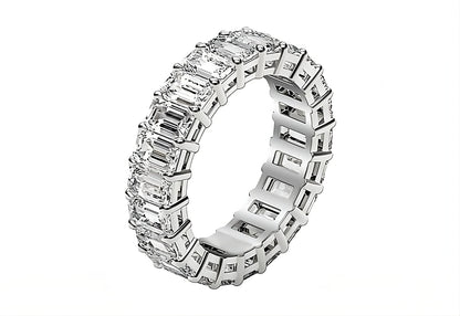 EMERALD CUT LAB GROWN DIAMOND ETERNITY RING IN 14K WHITE GOLD (3 CTTW FG/VS2)