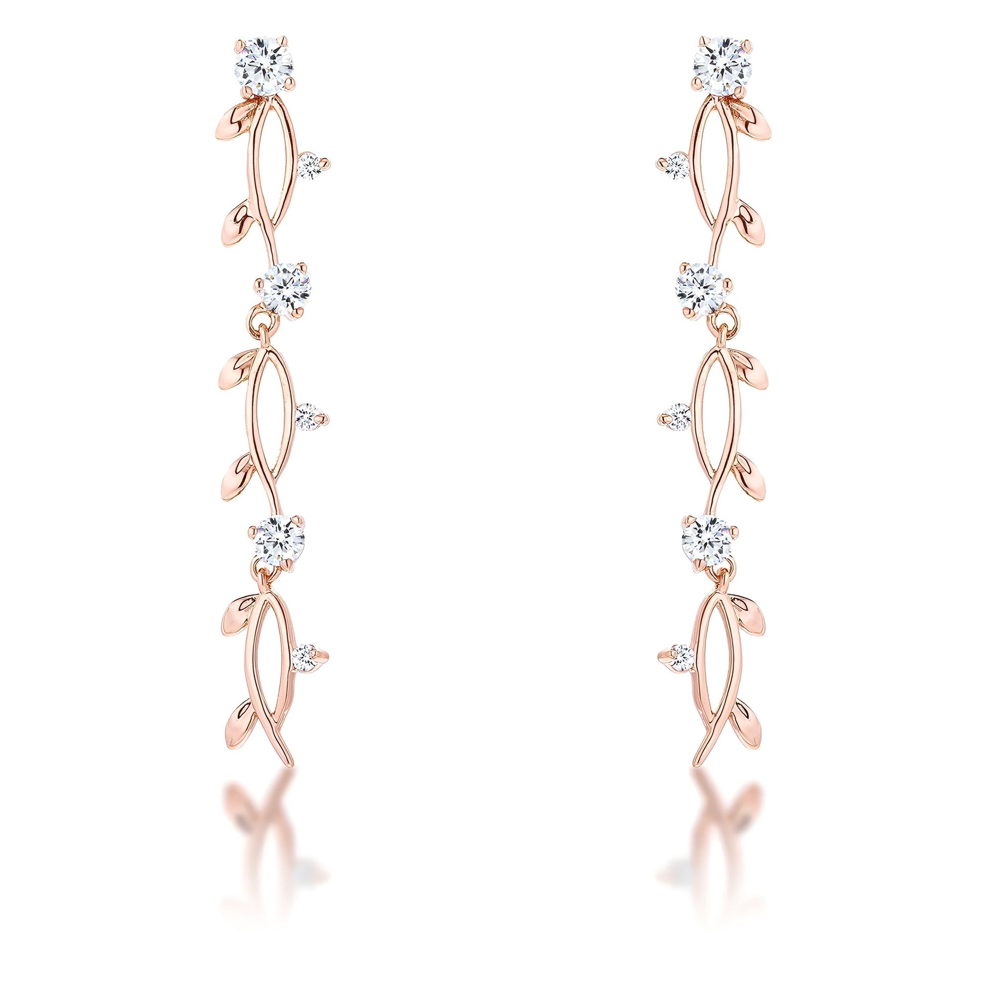 1.1 CT VINE DESIGN ROSE GOLD EARRINGS - PIERGIORGIO CERRONI