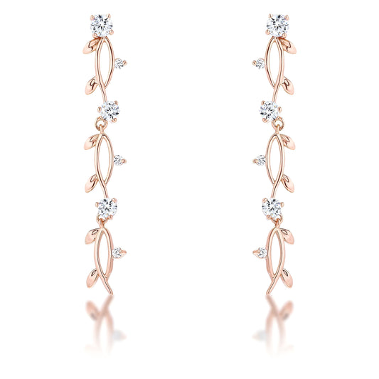1.1 CT VINE DESIGN ROSE GOLD EARRINGS - PIERGIORGIO CERRONI
