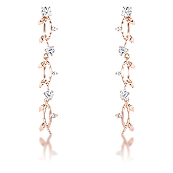 1.1 CT VINE DESIGN ROSE GOLD EARRINGS - PIERGIORGIO CERRONI