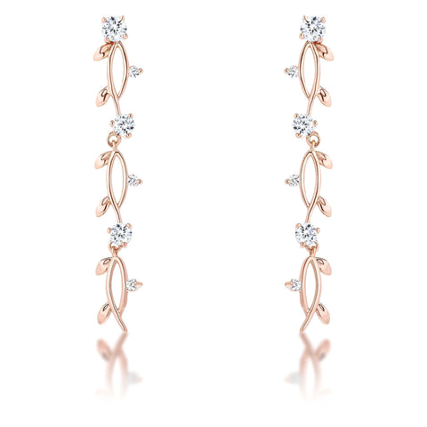 1.1 CT VINE DESIGN ROSE GOLD EARRINGS - PIERGIORGIO CERRONI