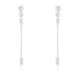 1.2 CT GRADUATED RHODIUM DROP CUBIC ZIRCONIA EARRINGS - PIERGIORGIO CERRONI