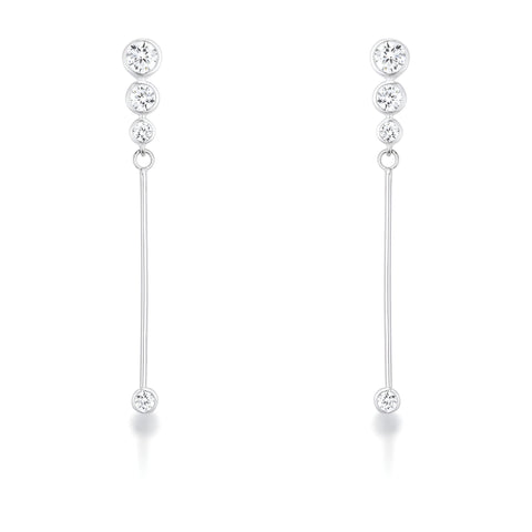 1.2 CT GRADUATED RHODIUM DROP CUBIC ZIRCONIA EARRINGS - PIERGIORGIO CERRONI