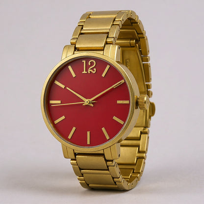GOLD TONED WATCH - PINK