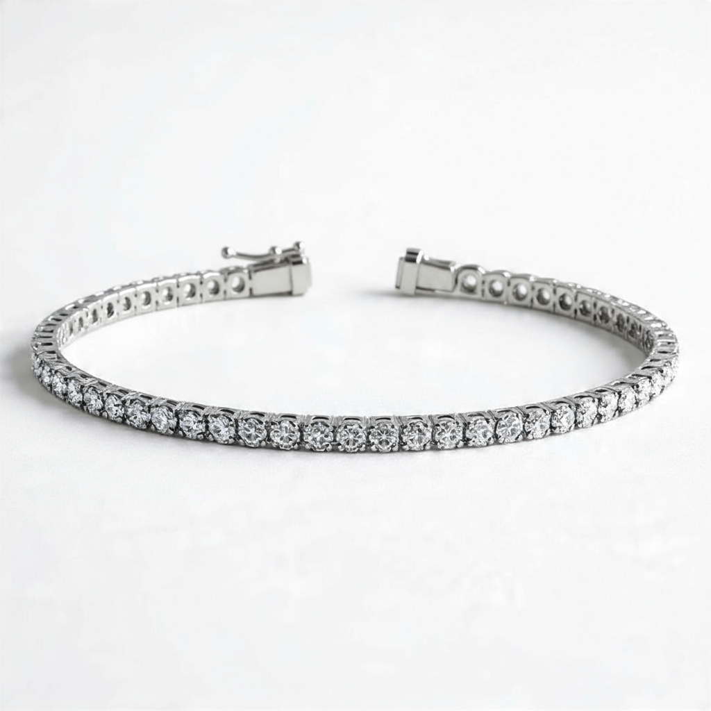 LAB GROWN ROUND DIAMOND TENNIS BRACELET IN WHITE GOLD (3 CCTW F/G VS2/SI1)