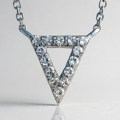 DIAMOND INVERTED TRIANGLE PENDANT IN WHITE GOLD