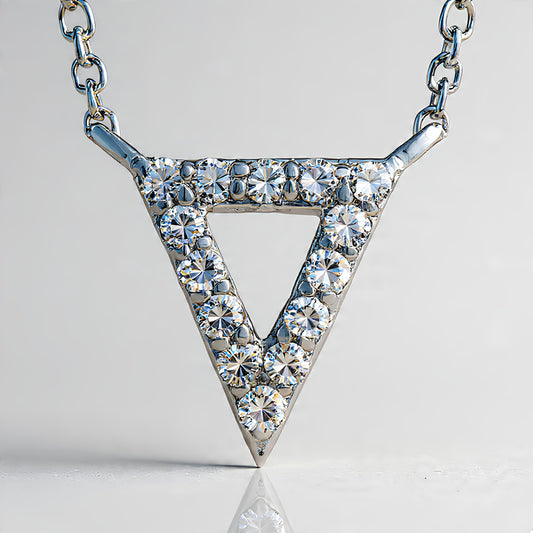 DIAMOND INVERTED TRIANGLE PENDANT IN 14K WHITE GOLD