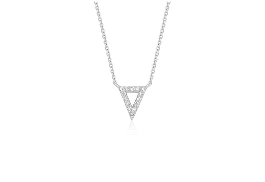 DIAMOND INVERTED TRIANGLE PENDANT IN 14K WHITE GOLD