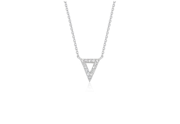 DIAMOND INVERTED TRIANGLE PENDANT IN 14K WHITE GOLD