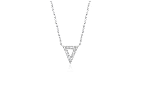 DIAMOND INVERTED TRIANGLE PENDANT IN 14K WHITE GOLD