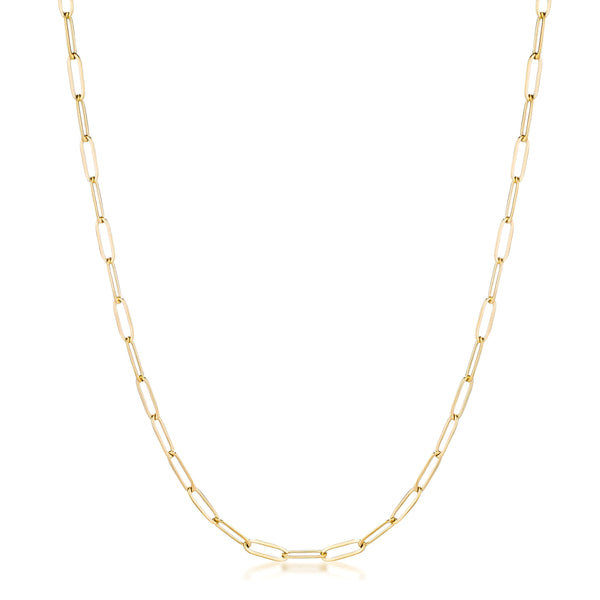 16" GOLD LINKED PETITE PAPERCLIP CHAIN NECKLACE