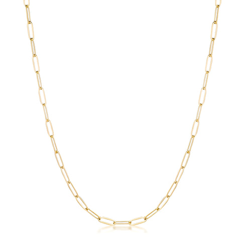 16" GOLD LINKED PETITE PAPERCLIP CHAIN NECKLACE