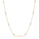 16" GOLD CLEAR CZ ROUND BEZEL SATURN NECKLACE