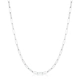 16" RHODIUM LINKED PETITE PAPERCLIP CHAIN NECKLACE - PIERGIORGIO CERRONI