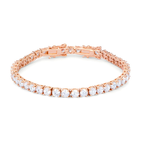 17.6 CT ROSEGOLD TENNIS BRACELET WITH SHIMMERING ROUND CZ - PIERGIORGIO CERRONI