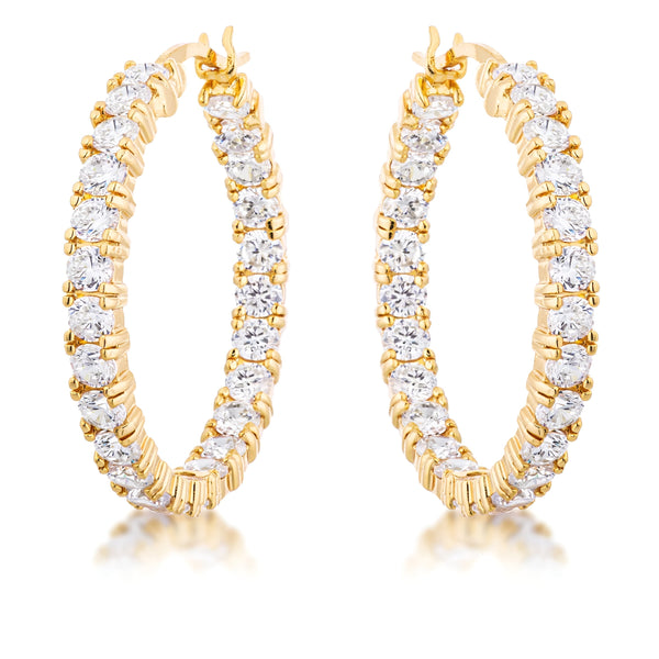 18K GOLD ETERNITY HOOP EARRINGS - PIERGIORGIO CERRONI