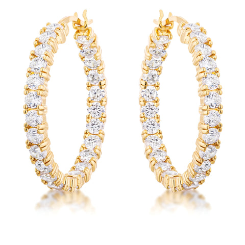 18K GOLD ETERNITY HOOP EARRINGS - PIERGIORGIO CERRONI