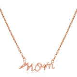 18K ROSE GOLD MOM SCRIPT NECKLACE - PIERGIORGIO CERRONI