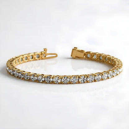 LAB GROWN ROUND DIAMOND TENNIS BRACELET IN YELLOW GOLD (8 CCTW F/G VS2/SI1)