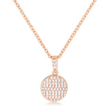 ROSE GOLD NECKLACE WITH CZ DISK PENDANT