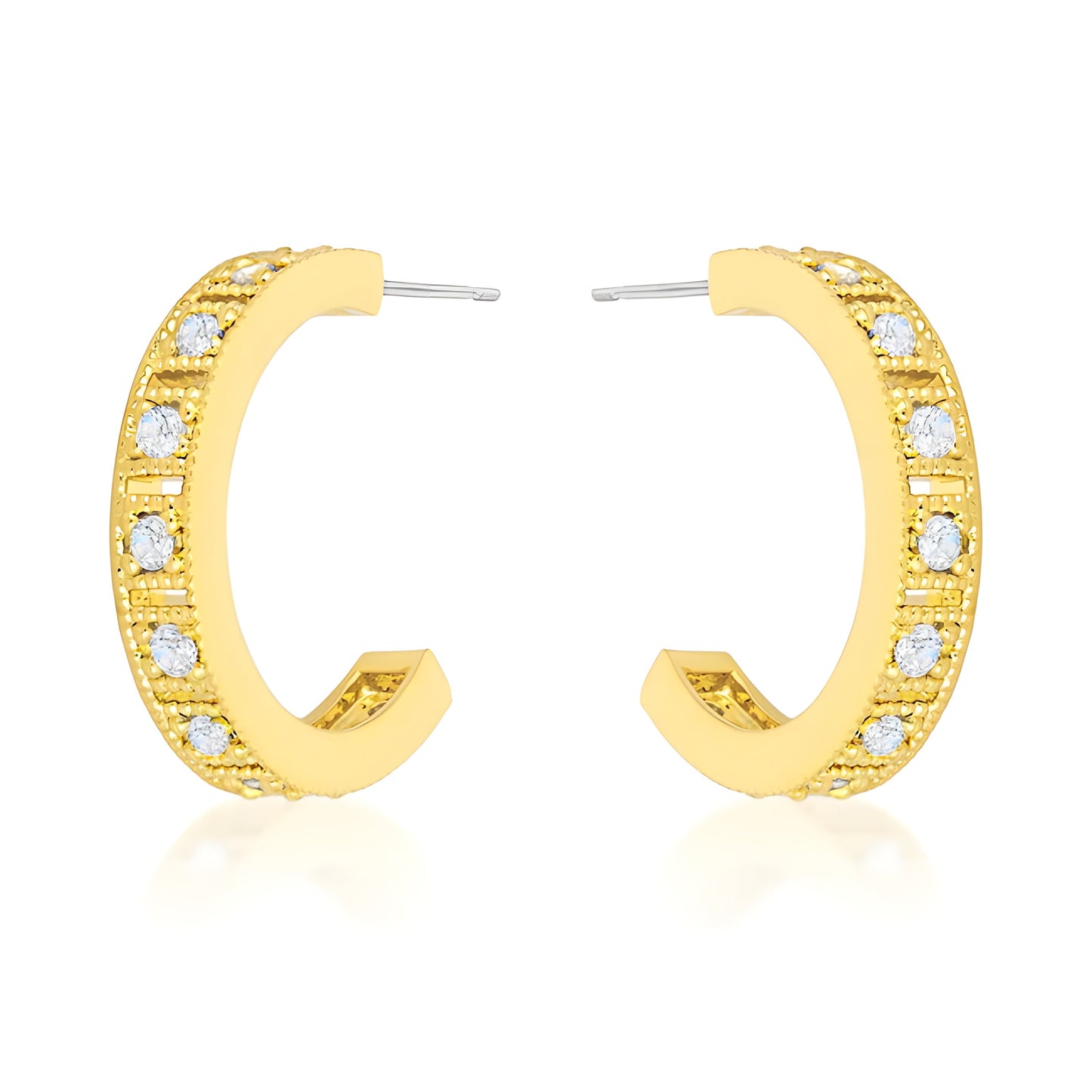 ROMA GOLDTONE FINISH HOOP EARRINGS