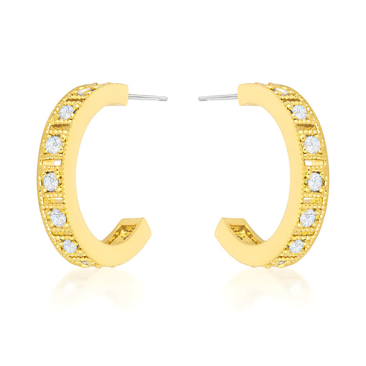 ROMA GOLDTONE FINISH HOOP EARRINGS
