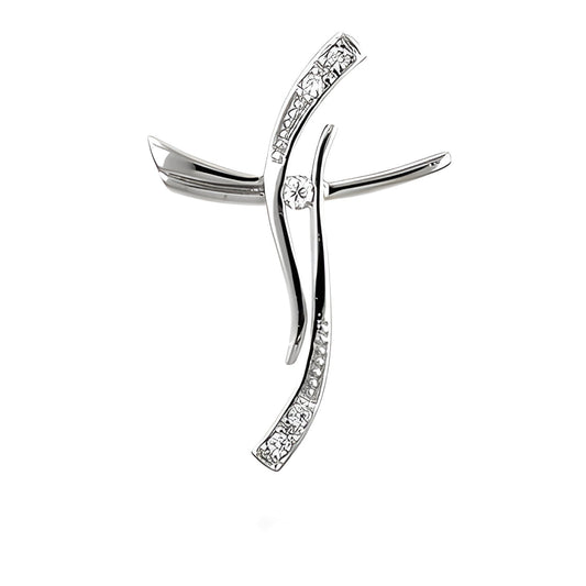 SILVER WAVE CROSS PENDANT