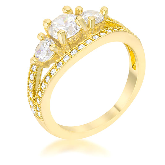 GENEVIERE 1.45 CT CZ 14K GOLD CLASSIC RING