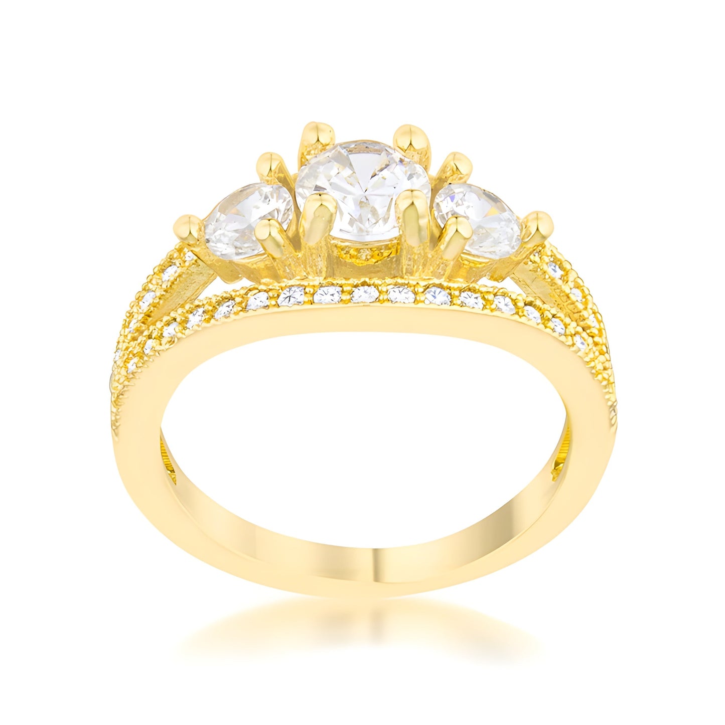 GENEVIERE 1.45 CT CZ 14K GOLD CLASSIC RING
