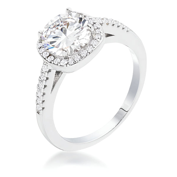 2.97 CT RHODIUM CLASSIC CUSHION CUT HALO RING - PIERGIORGIO CERRONI