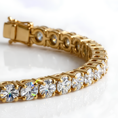 LAB GROWN ROUND DIAMOND TENNIS BRACELET IN YELLOW GOLD (8 CCTW F/G VS2/SI1)