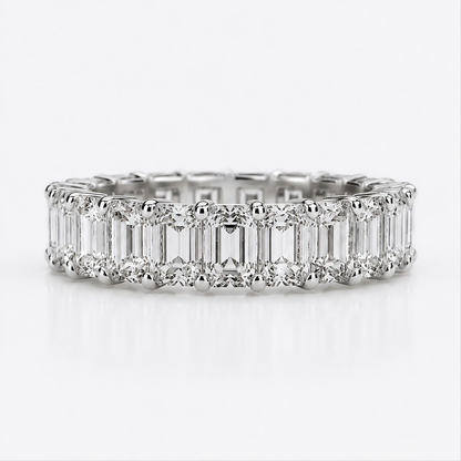 EMERALD CUT LAB GROWN DIAMOND ETERNITY RING IN WHITE GOLD (3 CTTW FG/VS2)