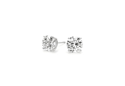 4 CTTW CERTIFIED IGI LAB GROWN ROUND DIAMOND STUD EARRINGS 14K WHITE GOLD (G/VS2)