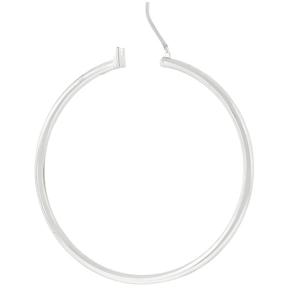 LARGE SILVERTONE FINISH HOOP EARRINGS