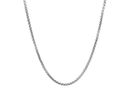 SOLID ROUND BOX CHAIN IN 14K WHITE GOLD (1.6 MM)