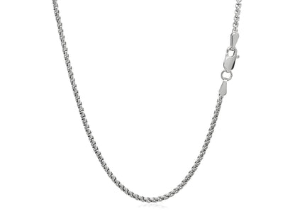 SOLID ROUND BOX CHAIN IN 14K WHITE GOLD (1.6 MM)
