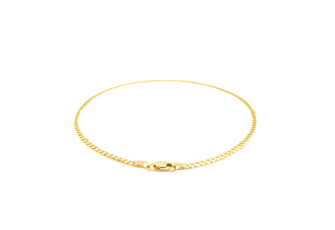 CURB LINK ANKLET IN 14K YELLOW GOLD (2.5 MM)