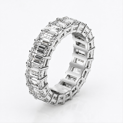EMERALD CUT LAB GROWN DIAMOND ETERNITY RING IN WHITE GOLD (3 CTTW FG/VS2)