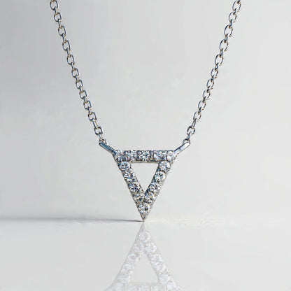 DIAMOND INVERTED TRIANGLE PENDANT IN WHITE GOLD