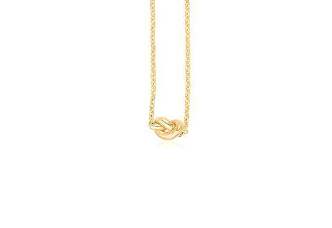 14K YELLOW GOLD CHAIN NECKLACE WITH POLISHED KNOT - PIERGIORGIO CERRONI