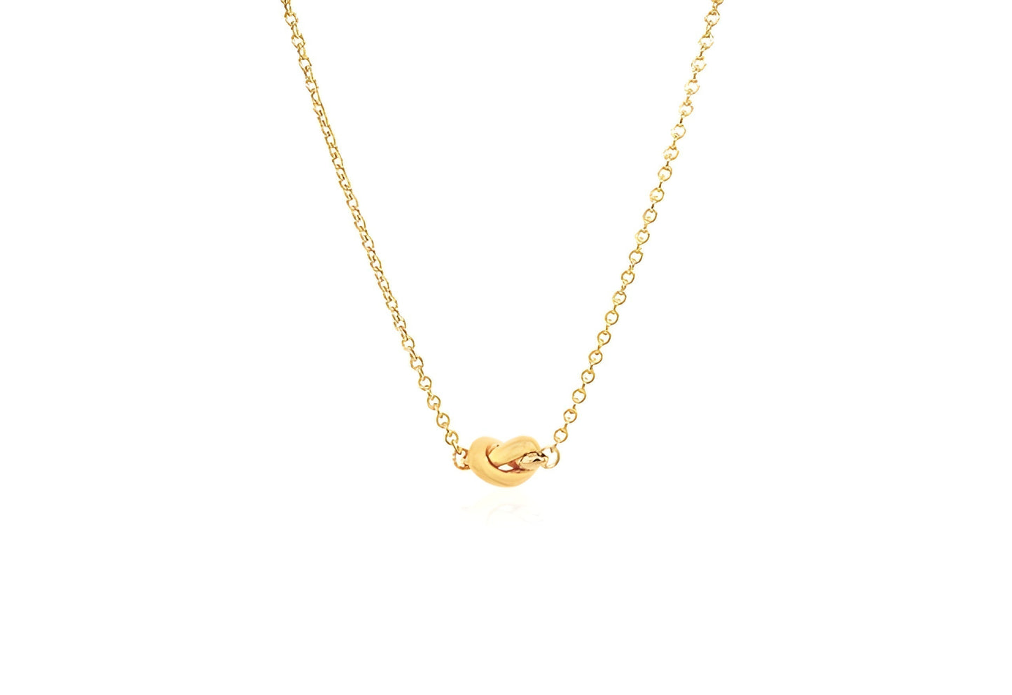 14K YELLOW GOLD CHAIN NECKLACE WITH POLISHED KNOT - PIERGIORGIO CERRONI