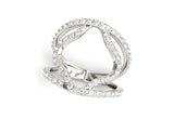 DUAL BAND FLORAL MOTIF DIAMOND EMBELLISHED RING IN 14K WHITE GOLD (5/8 CTTW)