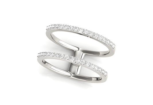 DIAMOND EMBELLISHED DUAL BAND RING IN 14K WHITE GOLD (1/3 CTTW)