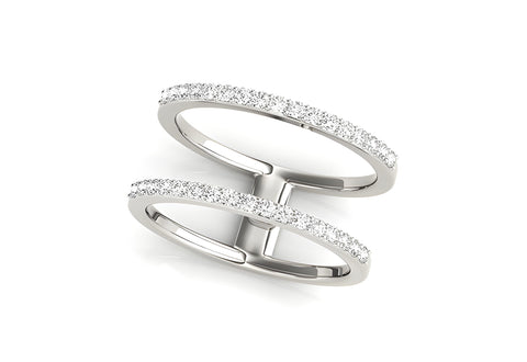 DIAMOND EMBELLISHED DUAL BAND RING IN 14K WHITE GOLD (1/3 CTTW)