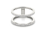 DIAMOND EMBELLISHED DUAL BAND RING IN 14K WHITE GOLD (1/3 CTTW)